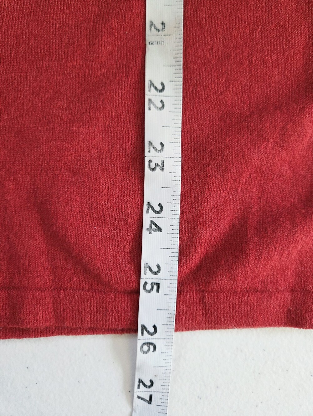 Vintage Lacoste Women's Red V-Neck Long Sleeve Pullover Sweater 44 - Picture 7 of 10
